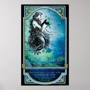 Antiquariat "If Mermaids Wore Gloves" Poster Print