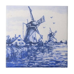 Antiquariat Repro Blue Delft Niederländisch Windm Fliese