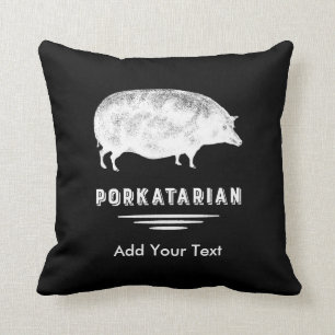 Antiquarischer Schweinespeckliebhaber Porkatarian Kissen