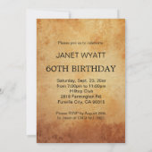 Antique 00. Geburtstag Einladung (Rückseite)