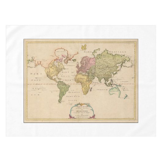 Antique 1783 Zoological World Map Tablecloth Tischdecke (Vorderseite (Horizontal))