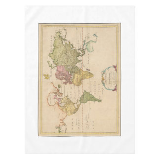 Antique 1783 Zoological World Map Tablecloth Tischdecke