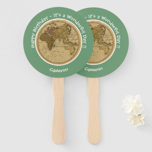 Antique 1786 Eastern Hemisphäre Karte Themenpartei Fächer (Vorne und Hinten)