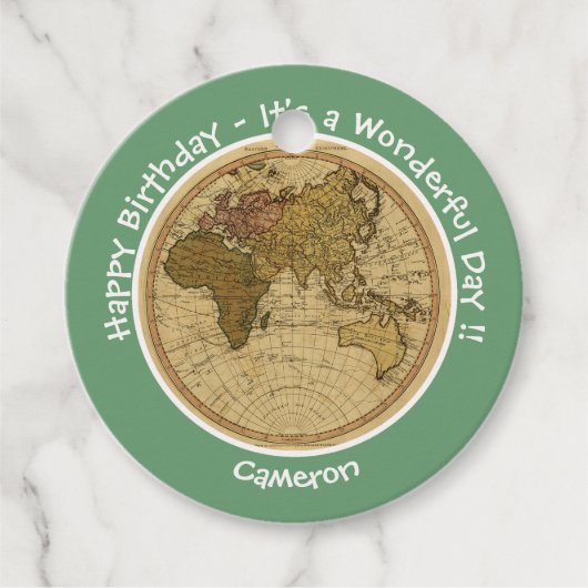 Antique 1786 Eastern Hemisphäre Karte Themenpartei Geschenkanhänger (Vorderseite)