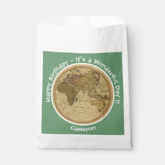 Antique 1786 Eastern Hemisphäre Karte Themenpartei Geschenktütchen (Vorderseite)