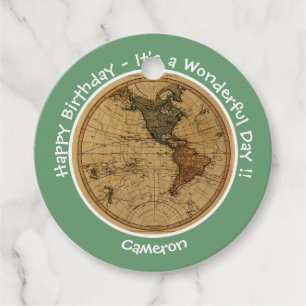 Antique 1786 Western Hemisphäre Karte Themenpartei Geschenkanhänger