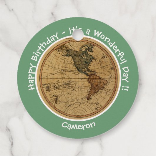 Antique 1786 Western Hemisphäre Karte Themenpartei Geschenkanhänger (Rückseite)