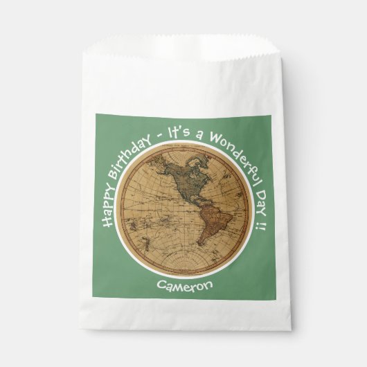 Antique 1786 Western Hemisphäre Karte Themenpartei Geschenktütchen (Vorderseite)