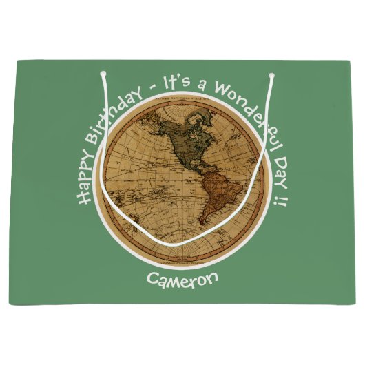 Antique 1786 Western Hemisphäre Karte Themenpartei Große Geschenktüte (Vorderseite)