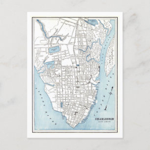 Antique 1898 Karte von Charleston, South Carolina,