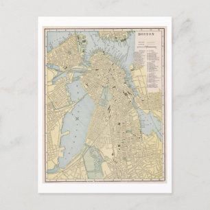 Antique 1899 Karte von Boston, Massachusetts,