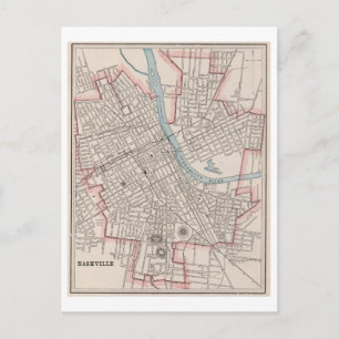 Antique 1899 Karte von Nashville, Tennessee,
