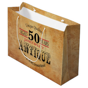 Antique 50. Geburtstag Große Geschenktüte