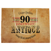 Antique 90. Geburtstag Große Geschenktüte (Rückseite)