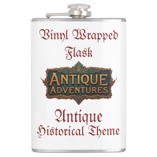 Antique Adventures Typografie Kunst Zeitlos - Flachmann