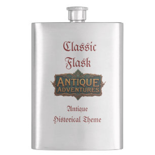 Antique Adventures Typografie Kunst Zeitlos - Flachmann