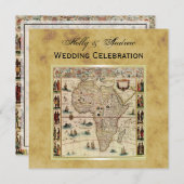Antique Africa Map Not BG SQ Wedding Einladung (Vorne/Hinten)