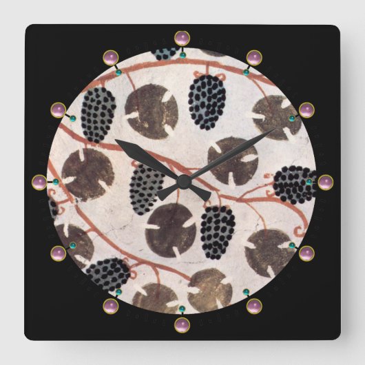 ANTIQUE ÄGYPTISCHE VINEYARD-GRAPEN, GRAPE VINES QUADRATISCHE WANDUHR (Vorderseite)