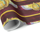 ANTIQUE ÄGYPTISCHE WINGED SCARAB/CORNUCOPIA JEWEL GESCHENKPAPIER (Rolleneckpunkt)