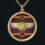 ANTIQUE ÄGYPTISCHE WINGED SCARAB/CORNUCOPIA JEWEL VERGOLDETE KETTE<br><div class="desc">Eleganter Schmuck aus ägyptischem Gold mit großen Flügeln und zwei goldenen Mais im roten Bordeaux. . Digitale grafische Gestaltung von Bulgan Lumini</div>