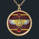 ANTIQUE ÄGYPTISCHE WINGED SCARAB/CORNUCOPIA JEWEL VERGOLDETE KETTE<br><div class="desc">Eleganter Schmuck aus ägyptischem Gold mit großen Flügeln und zwei goldenen Mais im roten Bordeaux. . Digitale grafische Gestaltung von Bulgan Lumini</div>