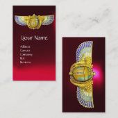 ANTIQUE ÄGYPTISCHE WINGED SCARAB/CORNUCOPIA JEWEL VISITENKARTE (Vorne/Hinten)