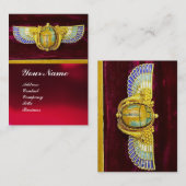 ANTIQUE ÄGYPTISCHE WINGED SCARAB/CORNUCOPIA JEWEL VISITENKARTE (Vorne/Hinten)