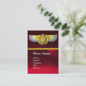 ANTIQUE ÄGYPTISCHE WINGED SCARAB/CORNUCOPIA JEWEL VISITENKARTE (Stehend Vorderseite)