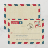 Antique Airmail Wedding RSVP Karte (Vorne/Hinten)