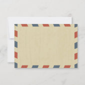 Antique Airmail Wedding RSVP Karte (Rückseite)