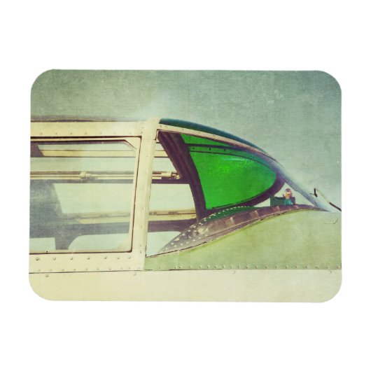 Antique Airplane Cockpit Green Magnet (Horizontal)