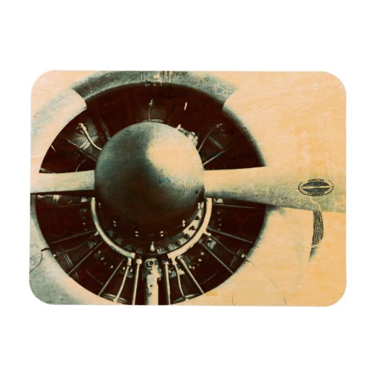 Antique Airplane Engine Propeller Photo Magnet (Horizontal)