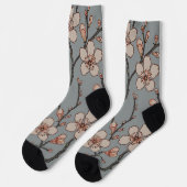 Antique Almond Blossom Art Nouveau Pattern Socken (Linkes Detail)