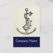ANTIQUE ANCHOR MIT NAUTISCHER WEISSER Navy Blue Visitenkarte (Rückseite)