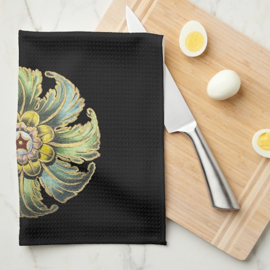 Antique Architectural Rosette Nr. 1 Geschirrtuch (Viertel Falte)