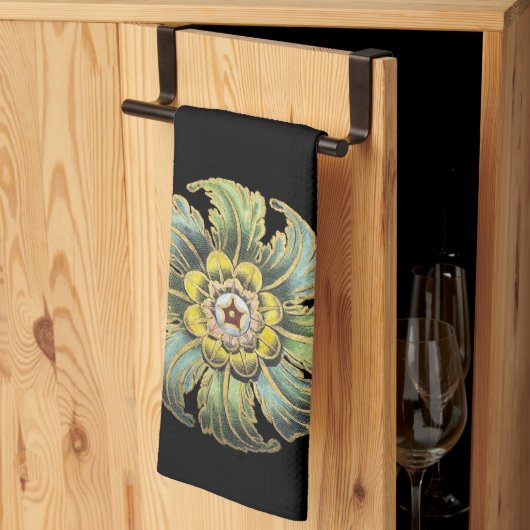 Antique Architectural Rosette Nr. 1 Geschirrtuch (Drittel gefaltet)