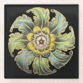 Antique Architectural Rosette Nr. 1 Glasuntersetzer (Vorderseite)