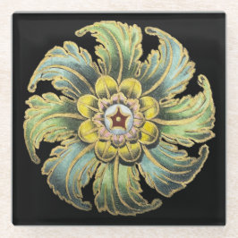 Antique Architectural Rosette Nr. 1 Glasuntersetzer