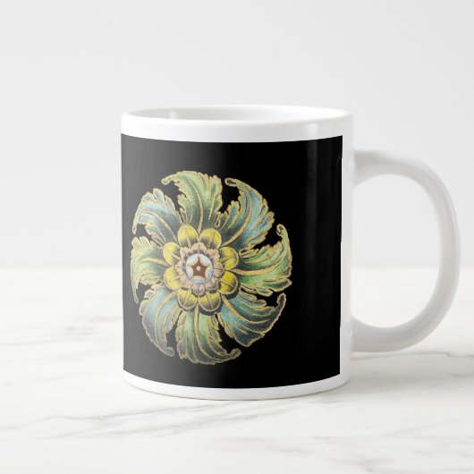 Antique Architectural Rosette Nr. 1 Jumbo-Tasse (Rechts)