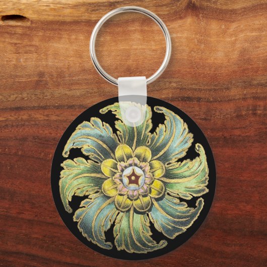 Antique Architectural Rosette Nr. 1 Schlüsselanhänger (Rückseite)