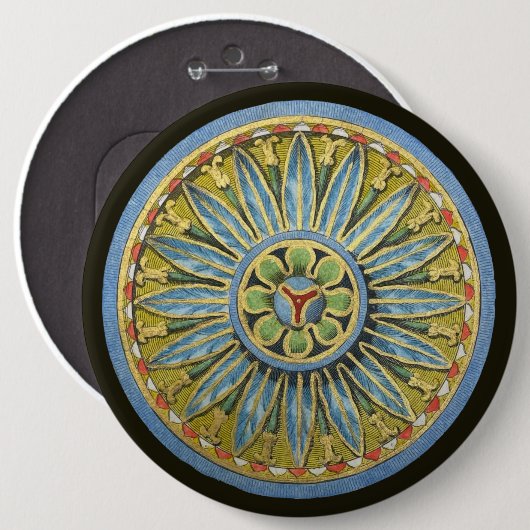 Antique Architectural Rosette Nr. 2 Button (Vorne & Hinten)