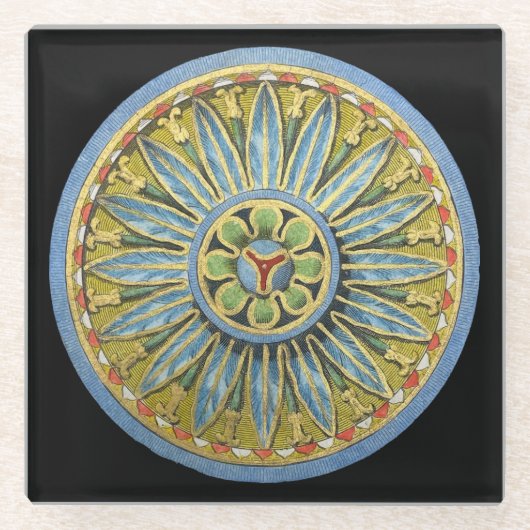Antique Architectural Rosette Nr. 2 Glasuntersetzer (Vorderseite)