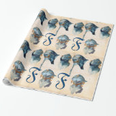 ANTIQUE ARMORE/DREI STUDIEN EINES HELMET-MONOGRAMS GESCHENKPAPIER (Ungerollt)