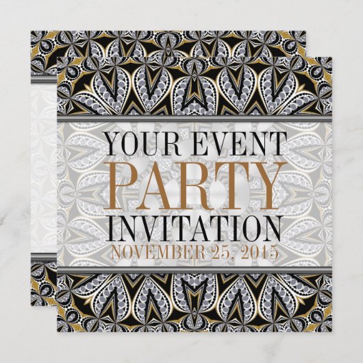 Antique Art Deco Erwachsene Cocktail Party Einladu Einladung (Vorne/Hinten)