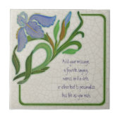 Antique Art Nouveau Iris Repro Tile zum Personalis Fliese (Vorderseite)