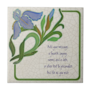 Antique Art Nouveau Iris Repro Tile zum Personalis Fliese