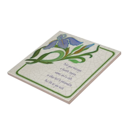 Antique Art Nouveau Iris Repro Tile zum Personalis Fliese (Seite)