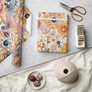 Antique Art Nouveau Style Feine Malerei Geschenkpapier