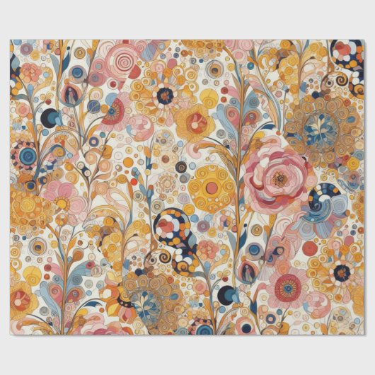 Antique Art Nouveau Style Feine Malerei Geschenkpapier (Flach)