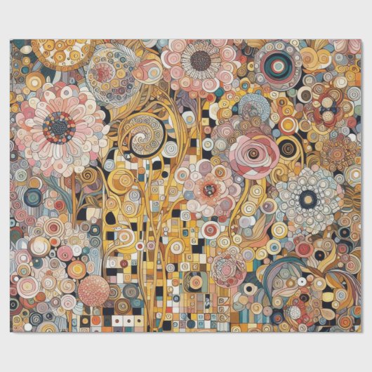 Antique Art Nouveau Style Feine Malerei Geschenkpapier (Flach)